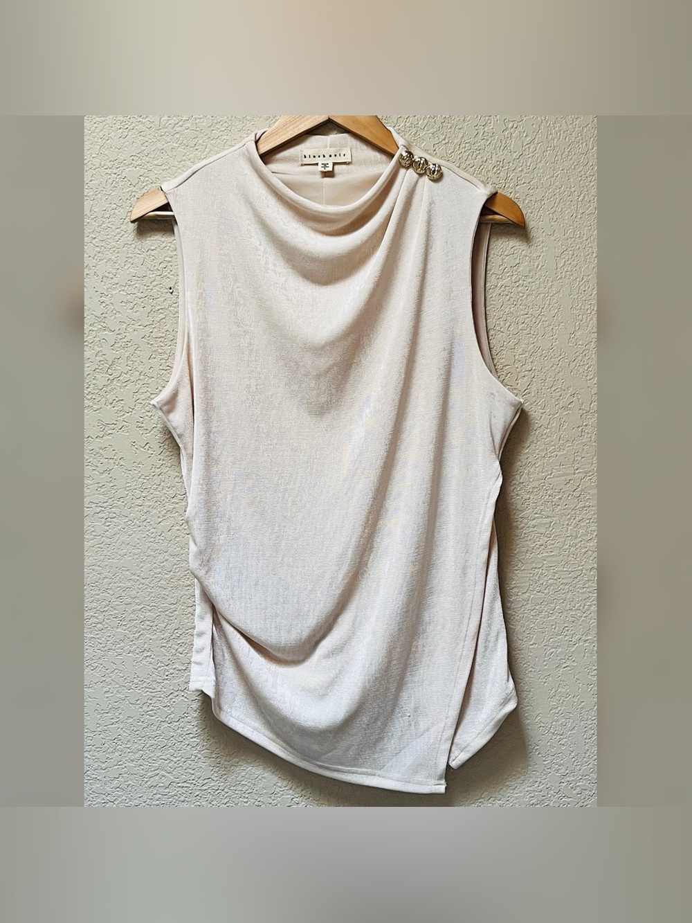 Blush Noir Women's Cream Color Asymmetrical Top Size-Large